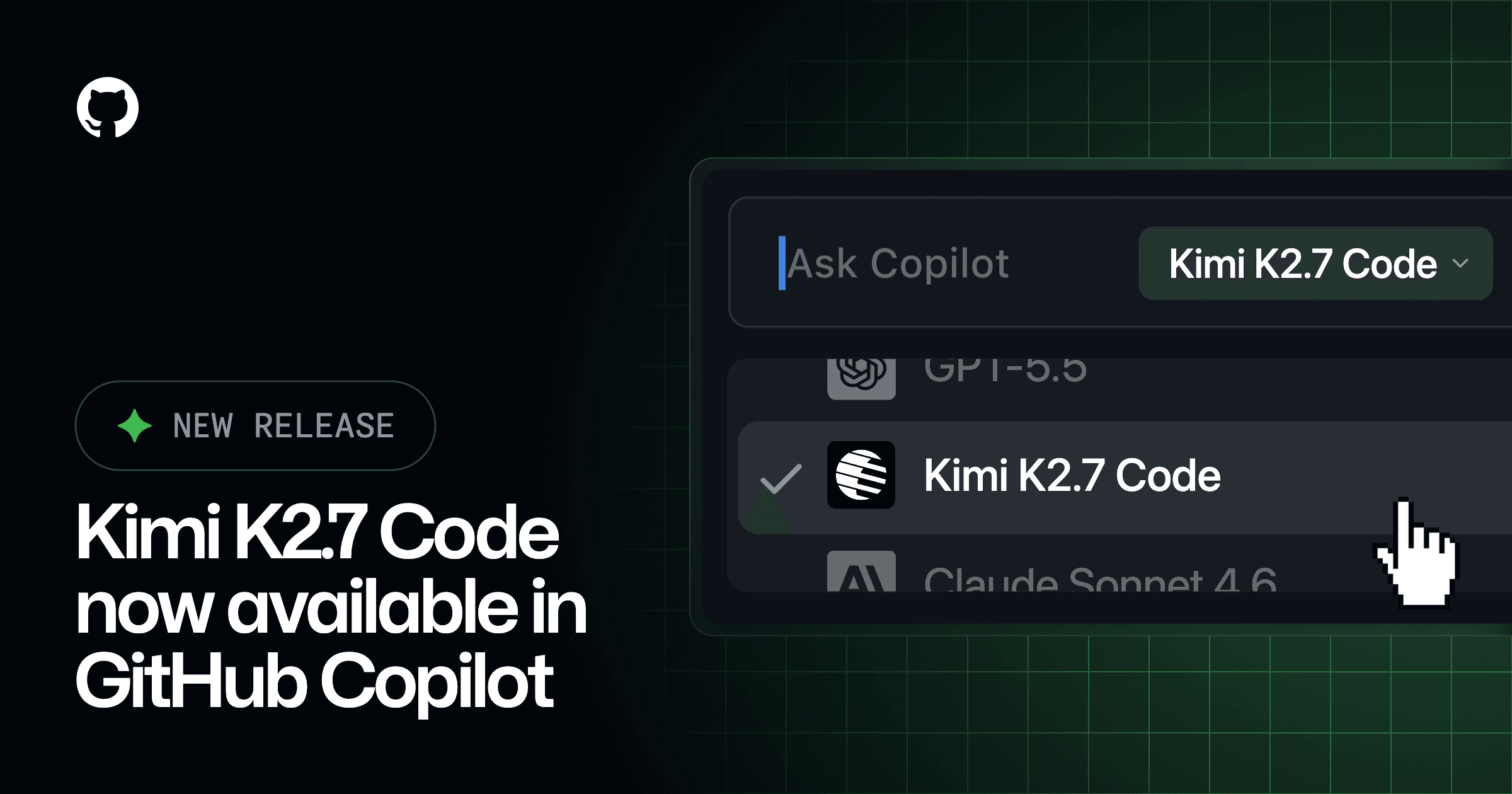 Kimi K2.7 Code débarque dans GitHub Copilot
